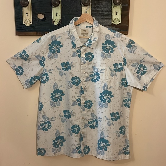 Tranquility Saltwater Tropical Print Button Down Shirt Size XL - Picture 6 of 11